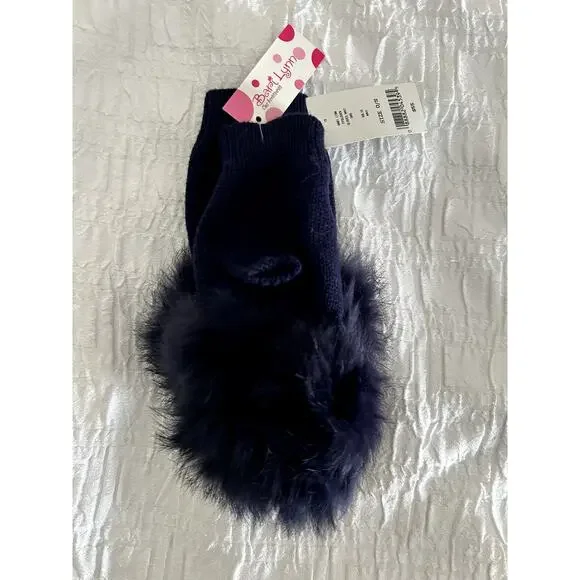 Ever After Bari Lynn Faux Fur Girls Fingerless Gloves One Size - Picture 2 of 3